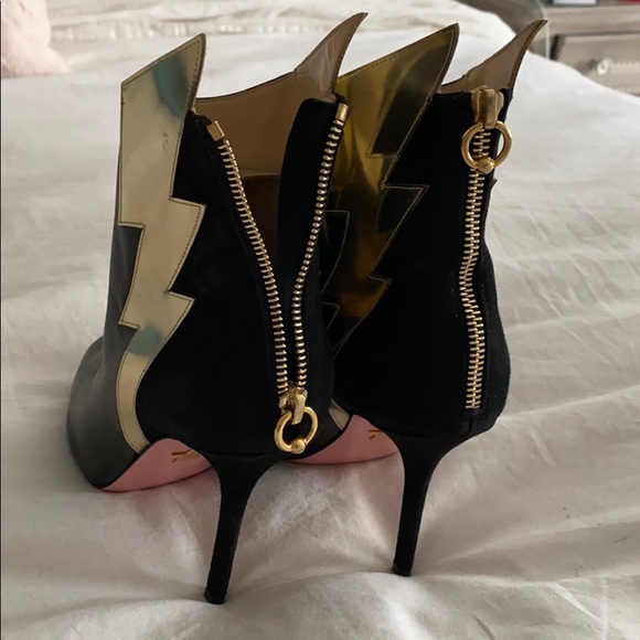 JF London Peep Toe Leather and Suede Bootie - Picture 4 of 7